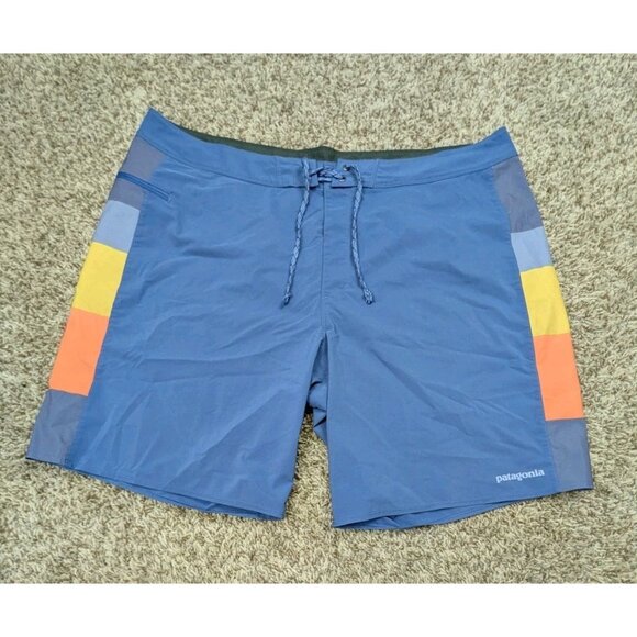 Patagonia Hydropeak SP Boardshorts 19 Mens 40 Blue 8.5" Inseam Zip Pocket Surf - Picture 1 of 6